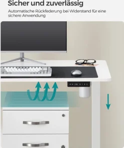SONGMICS Höhenverstellbarer Schreibtisch Elektrisch, 70 X 140 Cm Tischoberfläche, Stufenlos Verstellbar, Memory-Funktion Mit 3 Höhen, Auffahrschutz, Weiß LSD102W01 -VIDAXL || HOMCOM Verkäufe 22e3d1cd43ea7721ddb1f3558195845a