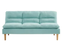 Schlafsofa Klappsofa 3-Sitzer CHARLISE - Stoff - Hellgrün