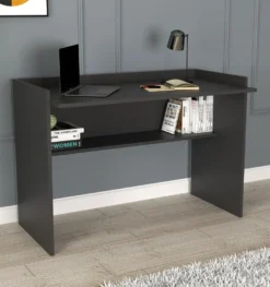 VCM Holz Schreibtisch Computertisch Arbeitstisch Bürotisch Büro Ablagefach Tilus L Anthrazit