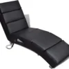 VidaXL Massage-Chaiselongue Schwarz Kunstleder