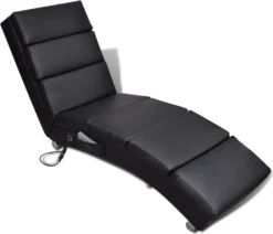 VidaXL Massage-Chaiselongue Schwarz Kunstleder