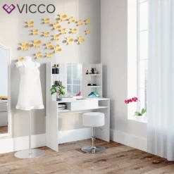 Vicco Schminktisch Frisiertisch Schminkkommode Daenerys QI Ladestation Kabellos -VIDAXL || HOMCOM Verkäufe 29384c6a617265e660e2e02a49233370