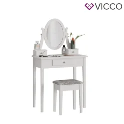 Vicco Schminktisch Annie + Hocker Weiß 75 X 133,5 X 40 Cm (BxHxT) Holzwerkstoff -VIDAXL || HOMCOM Verkäufe 2b5c6974390f67b9f1fb3b6966ed817c