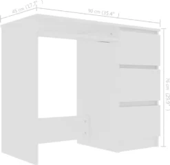VidaXL Schreibtisch Weiß 90x45x76 Cm Holzwerkstoff -VIDAXL || HOMCOM Verkäufe 2d49d084fe8cbd60d1c4643bf7f100c0