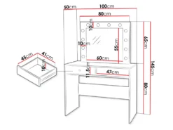Mirjan24 Schminktisch Fandyl Mit Spiegel, Beleuchtung Und Zwei Schubladen, Elegant (Farbe: Weiß) 9 Mirjan24 Schminktisch Fandyl Mit Spiegel, Beleuchtung Und Zwei Schubladen, Elegant (Farbe: Weiß) -VIDAXL || HOMCOM Verkäufe 2d82b2e804fa99b5ef67447a7b4dafb9