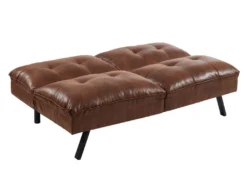 Schlafsofa Klappsofa 3-Sitzer - Stoff - Braun - PEGULA