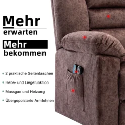 Merax TV-Sessel Elektrische Aufstehhilfe Relaxsessel Fernsehsessel Massagesesel Mit Liegefunktion, Wärmefunktion Und Vibrationsmassage, Retro-/ Vintage Stil, Belastbar Bis 150 Kg, Braun -VIDAXL || HOMCOM Verkäufe 2e7ad1712b54f1354ca3a16169cdcdd9