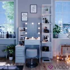 Vicco Schminktisch Frisiertisch Schminkkommode Conrada LED-Beleuchtung + Hocker -VIDAXL || HOMCOM Verkäufe 2f077f6deae9cddc450e05c32d30d849