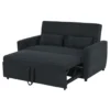HOMCOM Schlafsofa, Klappsofa, 2-Sitzer Stoffsofa, Bettsofa, Sofa Mit Schlaffunktion, Sofagarnitur, Verstellbarer Winkel, Schwarz, 148 X 82 X 89 Cm