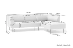 HOMEXPERTS Ecksofa Rechts KERSTIN 230 X 169, H 74 Cm Grau 3 Sitzplätze -VIDAXL || HOMCOM Verkäufe 310af2a0297604c81a323ebaea14c911
