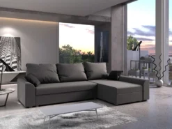 Ecksofa Mit Schlaffunktion VIVIANA, Sofa Mit Schlaffunktion, L-Form Couch, Eckcouch, 248x80x139 Sawana 05/Kissen Sawana 14