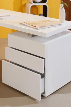 SalesFever Schreibtisch Inkl. Container 140 X 70 Cm| Hochglanz Lackiert | MDF-Holz | B 140 X T 70 X H 76 Cm | Weiß -VIDAXL || HOMCOM Verkäufe 328b24f7030434e41e5781a8fb504e88