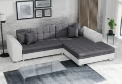 Ecksofa Mit Schlaffunktion PALERMO, Sofa Mit Schlaffunktion, L-Form Couch, Eckcouch, 294x80x196, Sawana05/madryt511 (soft17), Rechts