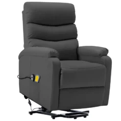 VidaXL Massagesessel Mit Aufstehhilfe Anthrazit Kunstleder