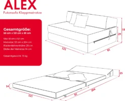 Klappmatratze 120x200 Cm Futonsofa Kaltschaum Polyurethan Höhe Ca. 14 Cm Microfibre Schwarz -VIDAXL || HOMCOM Verkäufe 348e7d6539d0bbf3a6d17c253463543b