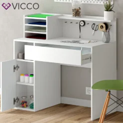 Vicco Schreibtisch Weiß 100 X 100 X 50 Cm Holzwerkstoff -VIDAXL || HOMCOM Verkäufe 349fae60f310085d3672c08184e25242