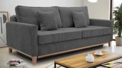 VIDAXL || HOMCOM Verkäufe 28 3-sitzer Sofa COMFY - Couch In Cord Mit Schlaffunktion Und Bettkasten 214x104 (Farbe: Dunkelgrau)