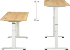 Makika Höhenverstellbarer Schreibtisch Elektrisch 140 X 70 Cm - Eiche Weiß -VIDAXL || HOMCOM Verkäufe 350f2a3f9bd7265c7522cd00acaf75bf