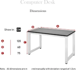 Merax Schreibtisch PC Tisch Computertisch 120 X 60 X 75cm Bürotisch, Arbeitstisch Officetisch PC-Tisch Esstisch Für Zuhause Büro Schlafzimmer, Schwarz-Weiß 10 Merax Schreibtisch PC Tisch Computertisch 120 X 60 X 75cm Bürotisch, Arbeitstisch Officetisch PC-Tisch Esstisch Für Zuhause Büro Schlafzimmer, Schwarz-Weiß -VIDAXL || HOMCOM Verkäufe 3587bee4c5b6bae7a32e42c1a870bdbd