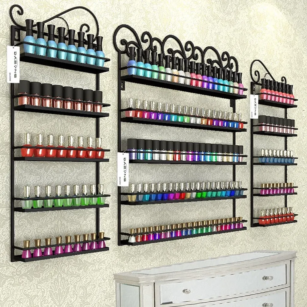 Nagellack Regal 4-tier Wandregal Metall Nagellackregal Kosmetik Display Regal Organizer Für Salon Make Up Aufbewahrung Lippenstiftständer 3 Nagellack Regal 4-tier Wandregal Metall Nagellackregal Kosmetik Display Regal Organizer Für Salon Make Up Aufbewahrung Lippenstiftständer – Bild 3