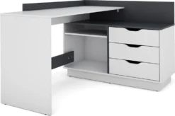 HOMEXPERTS Eckschreibtisch BALTASAR, Wahlweise Rechts Oder Links Montierbar, 129 X 105 Cm, H 83,5 Cm, In Weiß -VIDAXL || HOMCOM Verkäufe 36ff51f79273df3acb4f382411822111 1