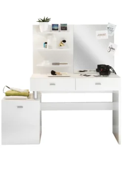 Schminktisch - Weiß - 132 X 43 Cm - 2 Schubladen - 1 Tür -VIDAXL || HOMCOM Verkäufe 372c486d64ecf13a2480c401384c3ca7