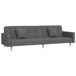 VidaXL Schlafsofa 2-Sitzer Mit 2 Kissen Dunkelgrau Stoff