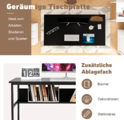 COSTWAY Computertisch Mit Offenem Regal Und CPU-Ständer, Multifunktionaler PC-Arbeitsplatz, Schreibtisch, 120 X 60 X 75 Cm, Schwarz 8 COSTWAY Computertisch Mit Offenem Regal Und CPU-Ständer, Multifunktionaler PC-Arbeitsplatz, Schreibtisch, 120 X 60 X 75 Cm, Schwarz -VIDAXL || HOMCOM Verkäufe 38b9c40c7c3bdedf84fe0be72dab9e99