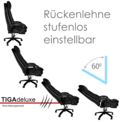 TIGA Deluxe Shiatsu Massage Relax Bürostuhl Drehstuhl Chefsessel Stuhl Schwarz Wärmefunktion -VIDAXL || HOMCOM Verkäufe 395491a367de14a5d93c26dc974314fe