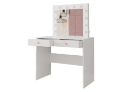 Mirjan24 Schminktisch Fandyl Mit Spiegel, Beleuchtung Und Zwei Schubladen, Elegant (Farbe: Weiß) 8 Mirjan24 Schminktisch Fandyl Mit Spiegel, Beleuchtung Und Zwei Schubladen, Elegant (Farbe: Weiß) -VIDAXL || HOMCOM Verkäufe 398f1986d8d157ca2c7d4f0f6f76debf