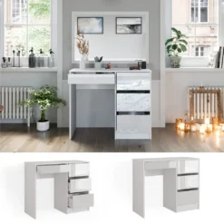 Vicco Schminktisch Sherry Weiß Hochglanz 90 X 75 X 40 Cm Holzwerkstoff