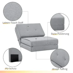 HOMCOM Bodensofa Klappbar Schlafsessel Bodenstuhl 5-stuhfig Verstellbar Klappsessel Schlafsofa Sofabett Einzelsofa Hellgrau 61 X 73 X 58 Cm -VIDAXL || HOMCOM Verkäufe 3b833ef8c24e683c21e115a9236339bc