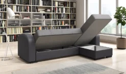 Inter Handels Ecksofa Alaska Grau Mit Bettkasten Und Schlaffunktion | L-Couch Aus Kunstleder Und Webstoff -VIDAXL || HOMCOM Verkäufe 3b868ccda772f14209a9ab8724eb3414