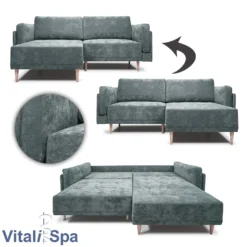 VitaliSpa Ecksofa Mit Schlaffunktion Cali Grau 236 X 96,5 X 172 Polyester -VIDAXL || HOMCOM Verkäufe 3c0b2a673251b5a0b13a35562e974d4b
