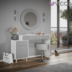Vicco Schminktisch Arles Weiß Hellgrau 120 X 77,2 X 40 Cm Holzwerkstoff -VIDAXL || HOMCOM Verkäufe 3c8595ac32be4dd08e432312d897d143