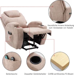 Merax Elektrisch Aufstehhilfe Relaxsessel Massagesessel Mit Wärmefunktion Und Vibrationsmassage, Fernsehsessel Mit Relaxfuntion, Fernbedienung Und USB, Hellgrau -VIDAXL || HOMCOM Verkäufe 3cd3329a6647cefe9d48ae1336977853