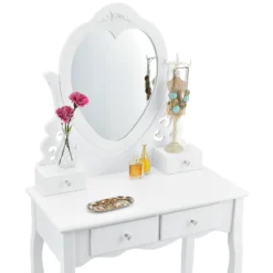 Juskys Schminktisch Julia Mit Spiegel, Hocker & 4 Schubladen, 74 X 40 X 138 Cm, Weiß, Landhausstil, MDF Holz, Kosmetiktisch Frisiertisch Kommode -VIDAXL || HOMCOM Verkäufe 3d93beb077c6f36e92d8f519591b1148