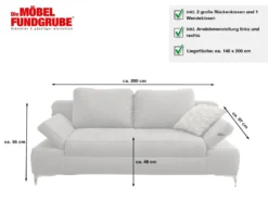 Schlafsofa Schlafcouch Grau Microfaser 200 Cm Mit Bettkasten - JANO - Die Möbelfundgrube -VIDAXL || HOMCOM Verkäufe 3dae3beb3ac454d8c33244bac21ce329