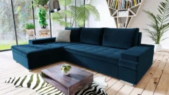 Mirjan24 Ecksofa Bangkok Mini, Moderne Eckcouch Für Wohnzimmer, Schlaffunktion Und Bettkasten, Gästezimmer, L-Form Sofa (Kronos 09 + Kronos 09 + Paros 5)