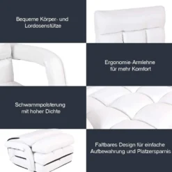 COSTWAY Klappsofa Verstellbar, Bodenstuhlsofa Mit Armlehnen Und Kissen, Weiß -VIDAXL || HOMCOM Verkäufe 3e7e02ea249aa4f5a52bc66db903e3e2