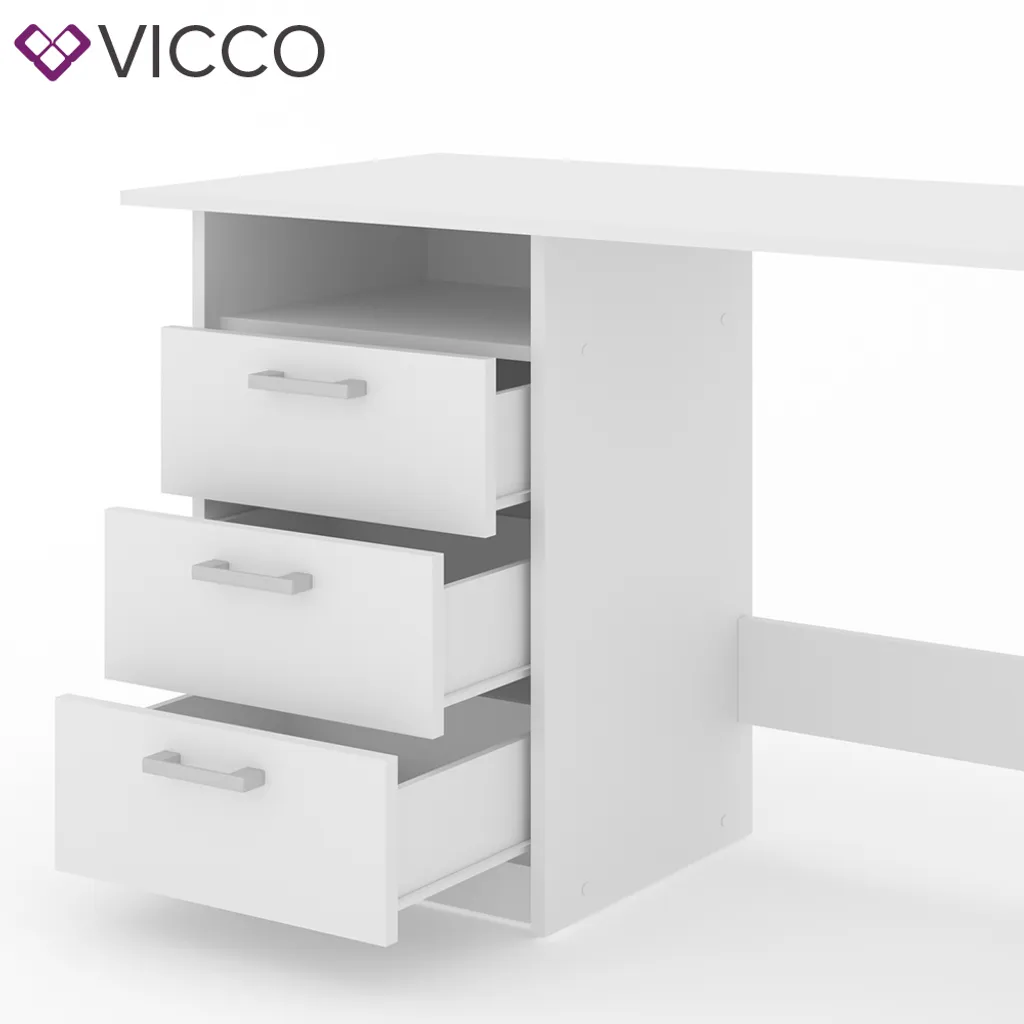 Vicco Schreibtisch Meiko Weiß 120 X 76,6 X 50 Cm Holzwerkstoff 7 Vicco Schreibtisch Meiko Weiß 120 X 76,6 X 50 Cm Holzwerkstoff – Bild 7