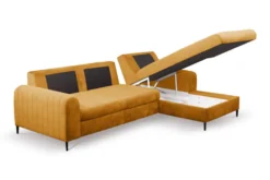 Ecksofa "Monaco" Eckcouch Sofa Schlaffunktion Senfgelb / Füße Gold Recamiere Rechts -VIDAXL || HOMCOM Verkäufe 3fee4eded9fa87b7a30ed40dc641fe22