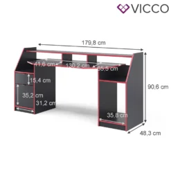 Vicco Computertisch Joel Schwarz 179,8 X 90,6 X 65,5 Cm Holzwerkstoff 10 Vicco Computertisch Joel Schwarz 179,8 X 90,6 X 65,5 Cm Holzwerkstoff -VIDAXL || HOMCOM Verkäufe 4094ecebaba6340ebd6f3c057e613889