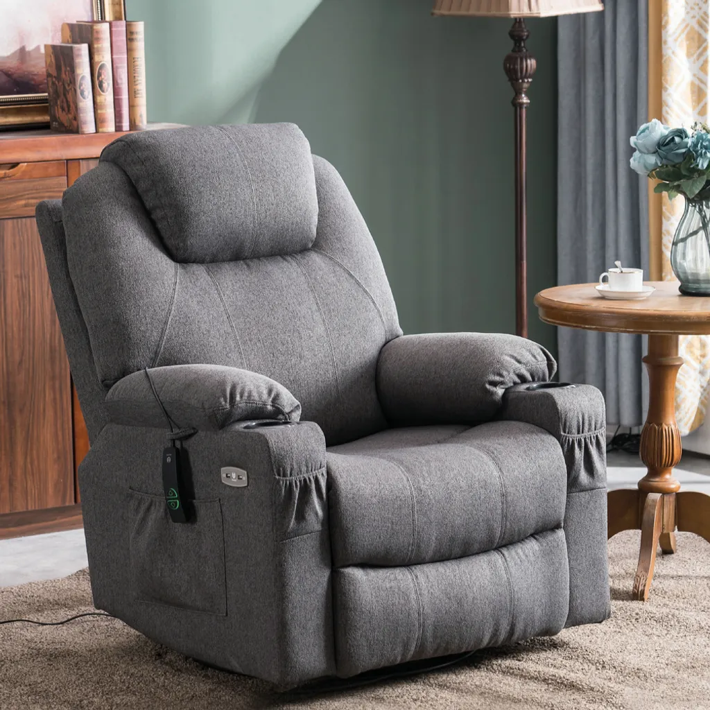 MCombo Elektrisch Relaxsessel Massagesessel 240° Dreh+ Schaukel + Vibration 7070DE 4 MCombo Elektrisch Relaxsessel Massagesessel 240° Dreh+ Schaukel + Vibration 7070DE – Bild 4