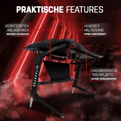 ELITE Gaming-Tisch Rocksolid Gamer-Schreibtisch Computertisch Carbon-Optik + LED (Schwarz) -VIDAXL || HOMCOM Verkäufe 4172abb606182081ba2fb2c515be2d72