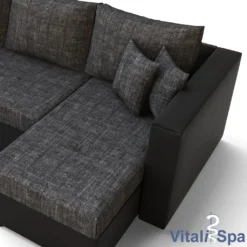 VitaliSpa Ecksofa Mit Schlaffunktion Schwarz Grau 24 X 144 X 95 Cm Kunstleder Webstoff -VIDAXL || HOMCOM Verkäufe 43c294581793c34720060ad571e6c2d5