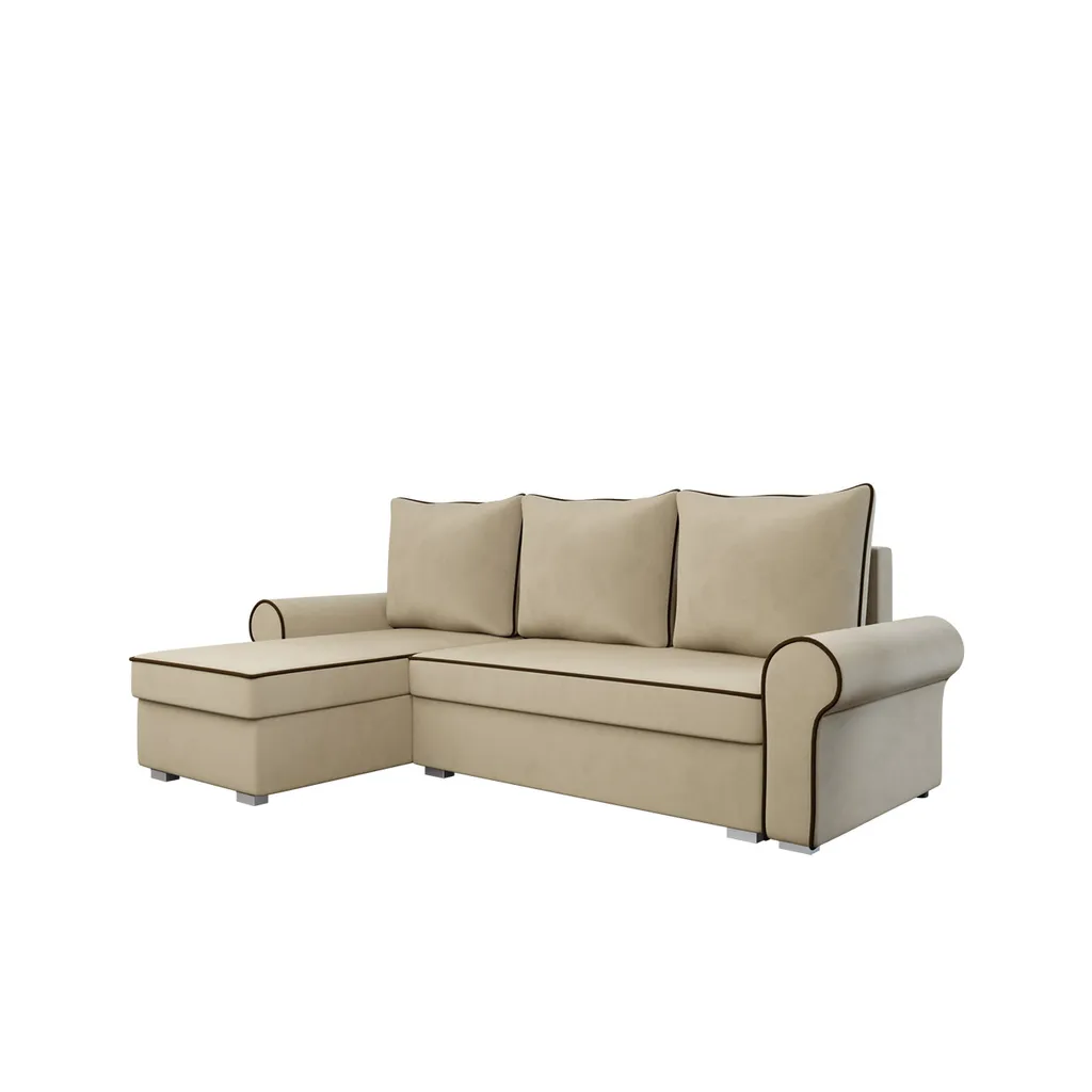 Mirjan24 Ecksofa Dakar, Stilvoll Eckcouch Mit Bettkasten Und Schlaffunktion,Universell (Farbe: Manila 02 + Manila 04) 1 Mirjan24 Ecksofa Dakar, Stilvoll Eckcouch Mit Bettkasten Und Schlaffunktion,Universell (Farbe: Manila 02 + Manila 04)