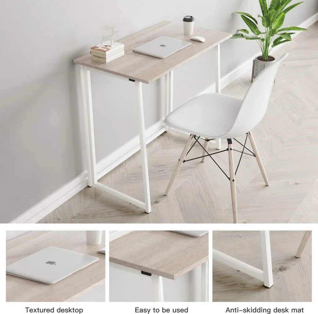 Dripex Faltbar Tisch Schreibtisch Computertisch Für Homeoffice Arbeitszimmer Klappbar PC Tisch (Eichefarbe) 5 Dripex Faltbar Tisch Schreibtisch Computertisch Für Homeoffice Arbeitszimmer Klappbar PC Tisch (Eichefarbe) – Bild 5