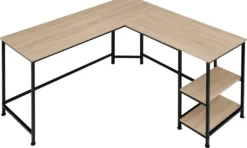 Tectake Schreibtisch Hamilton 138x138x75,5cm - Industrial Holz Hell, Eiche Sonoma