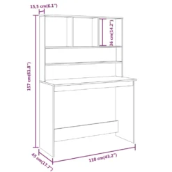 VidaXL Schreibtisch Mit Regal Braun Eiche 110x45x157 Cm Holzwerkstoff -VIDAXL || HOMCOM Verkäufe 4664f739028d54351d5596f3a63527f0